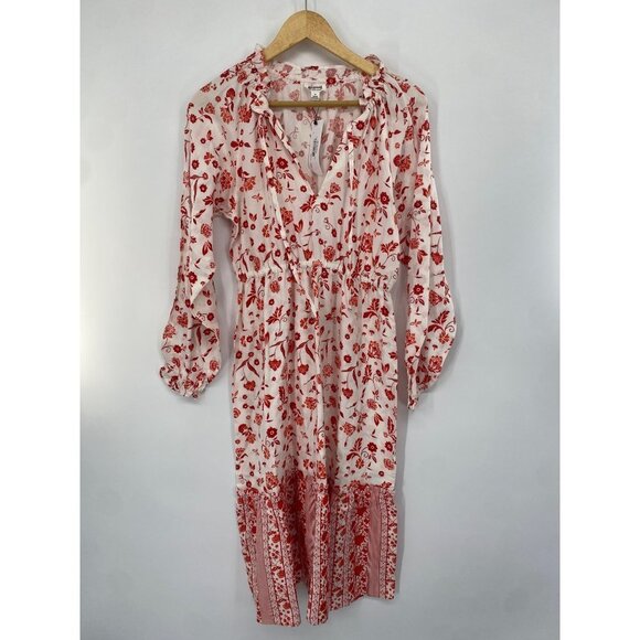 NWT Grace Atwood The Drop Dress MEDIUM BOHO MIDI FLORAL LONG SLEEVE - Picture 2 of 6